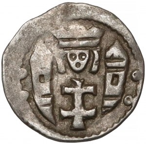 Węgry, Bela IV (1235-1270), Denar - głowa nad ‡ pomiędzy wieżami