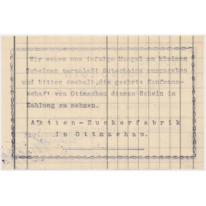 Ottmachau (Otmuchów), Aktlen-Zuckerfabrik, 5 mk 1922