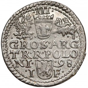 Zygmunt III Waza, Trojak Olkusz 1598 - wykruszone P 