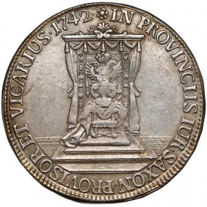 August III Sas, Półtalar wikariacki 1742, Drezno