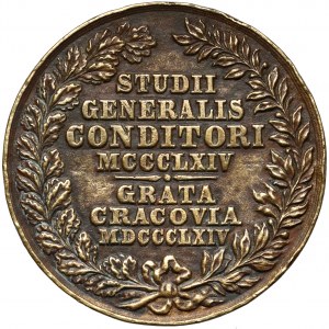 Medal Kazimierz Wielki, 500-lecie Uniwersytetu Jagiellońskiego Kraków 1864 - efektowny