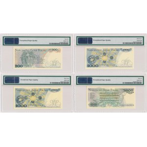 200, 1.000 i 5.000 złotych 1975-86 (4szt)
