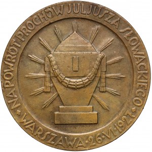 Medal Juliusz Słowacki - powrót prochów Warszawa 1927