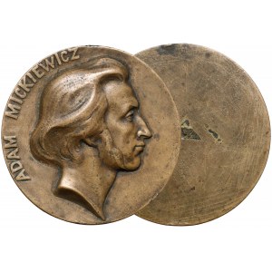 Medal - jednostronny odlew - Adam Mickiewicz 1898 (Wacław)