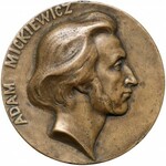 Medal - jednostronny odlew - Adam Mickiewicz 1898 (Wacław)