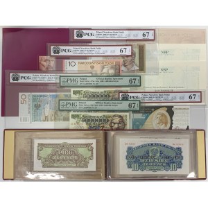 Zestaw banknotów kolekcjonerskich, PWPW i Reprinty emisji 1944 z 1979 r. (18szt)