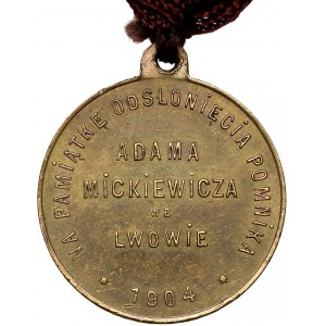 Medal Odsłonicie Pomnika Adama Mickiewicza Lwów 1904