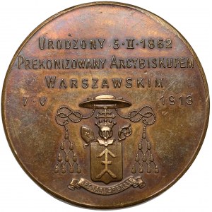 Medal Ksiądz Arcybiskup Aleksander Kakowski 1913 (cienki)