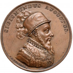 Medal z suity królewskiej - Zygmunt II August - odbitka w brązie - ex. Herstal