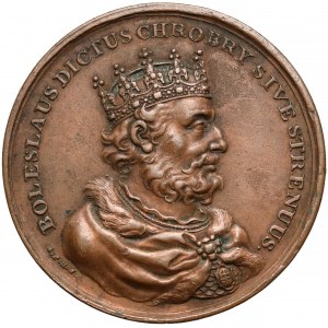 Medal z suity królewskiej - Bolesław Chrobry - odbitka w brązie - ex Herstal