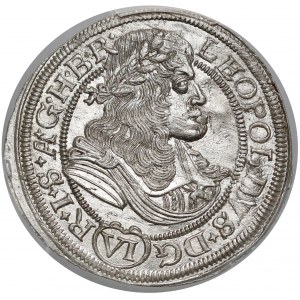 Śląsk, Leopold I, 6 krajcarów 1675 FIK, Opole - PIĘKNE