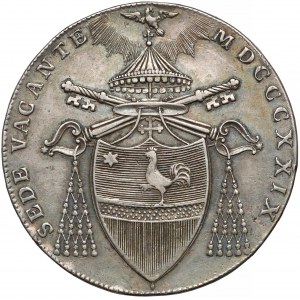 Vatican City, Pope Gregory XVI, Scudo 1829 - Sede Vacante 