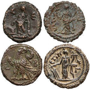 Aleksandria, zestaw 4 tetradrachm bilonowych (276-294) 