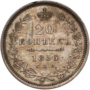 Rosja, Aleksander II, 20 kopiejek 1856 ФБ, Petersburg
