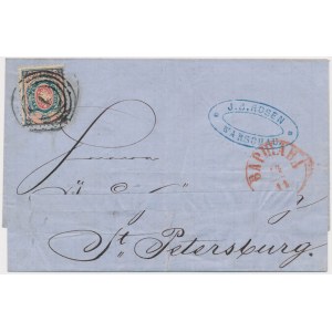 Całość pocztowa Jedynka na liście z 1861 - z atestem 
