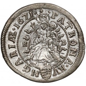 Hungary, Leopold I, 6 Kreuzer 1671 KB