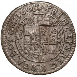 Austria, Olomouc, Karl Eusebius von Liechtenstein, 3 Kreuzer 1668