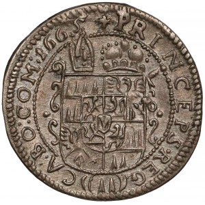 Austria, Olomouc, Karl Eusebius von Liechtenstein, 3 Kreuzer 1665