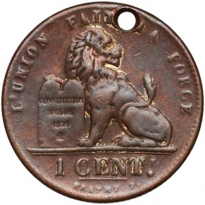 Belgia, 1 centym - moneta z rosyjską inskrypcją z 1904 r.
