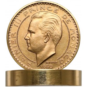 Monako, Rainier III, 10 franków 1950 - Piéfort / ESSAI (PRÓBA)
