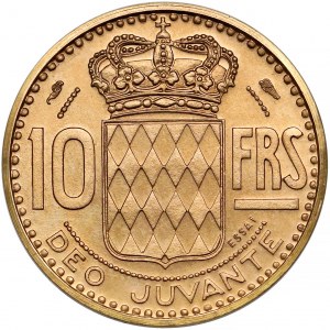Monako, Rainier III, 10 franków 1950 - Piéfort / ESSAI (PRÓBA)
