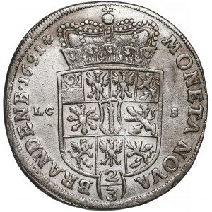 Niemcy, Brandenburgia-Prusy, Fryderyk III, 2/3 talara (gulden) 1691
