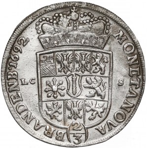 Niemcy, Brandenburgia-Prusy, Fryderyk III, 2/3 talara (gulden) 1692