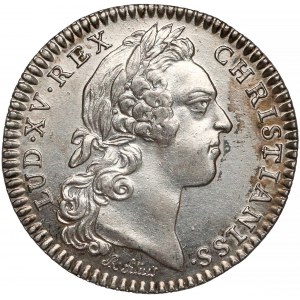 Francja, Ludwik XV, Żeton 1758 CONSILIUM VAL... - głowa