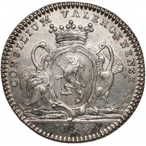 France, Louis XV, Token 1758 CONSILIUM VAL... - head