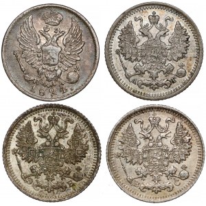 Rosja, 5 kopiejek 1824-1915 (4szt)