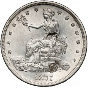 USA, Trade Dollar 1877-S - countermarked