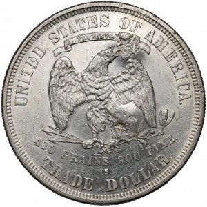 USA, Trade Dollar 1877-S - kontramarkowany