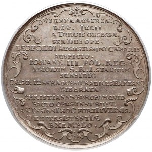 Austria, Leopold I, Medal pamiątka Odsieczy Wiedeńskiej (Sobieski) 1683 - rzadki