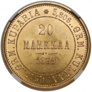 Finlandia / Rosja, Aleksander II, 20 markkaa 1879 - mennicze
