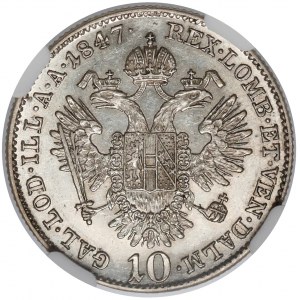 Austria, Ferdynand I, 10 krajcarów 1847-A, Wiedeń