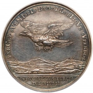 Austria, Medal Traktatu w Požarevacu 1718 - b. rzadki