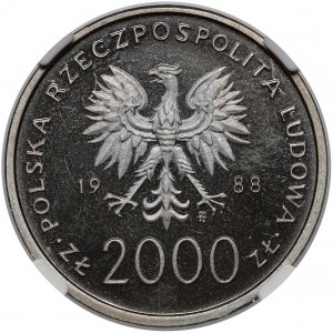 Próba NIKIEL 2.000 złotych 1988 Jan Paweł II - X lat pontyfikatu