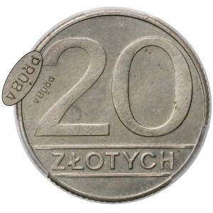 Próba MIEDZIONIKIEL 20 złotych 1989 - napis odwrotnie