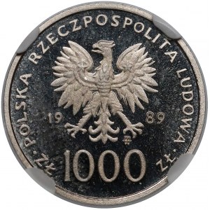 Próba NIKIEL 1.000 złotych 1989 Jan Paweł II - na kratce