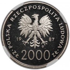 Próba NIKIEL 2.000 złotych 1987 Jan Paweł II - z krzyżem