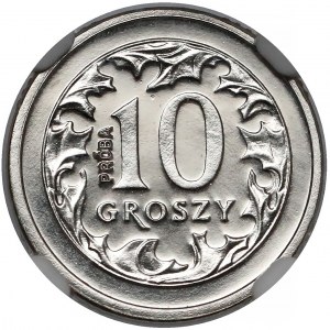 Próba NIKIEL 10 groszy 1990 - rzadkie