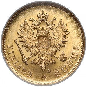 Finlandia / Rosja, Mikołaj II, 10 markkaa 1913 - piękne