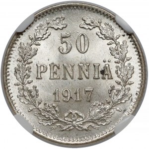 Finlandia / Rosja, Mikołaj II, 50 penniä 1917
