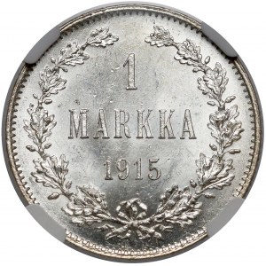 Finlandia / Rosja, Mikołaj II, 1 markka 1915 - piękna