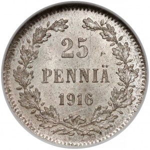 Finland / Russia, Nicholas II, 25 Penniä 1916