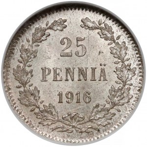 Finlandia / Rosja, Mikołaj II, 25 penniä 1916