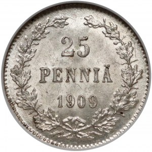 Finlandia / Rosja, Mikołaj II, 25 penniä 1909