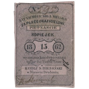 Drobin, S. Biezoński, 15 kopiejek 1862