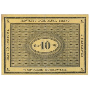 Kluki, Parzno i Strzyżewice, 10 groszy (XIX w.) - z podpisem