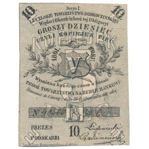 Lublin, Lubelskie Towarzystwo Dobroczynności, 10 groszy = 5 kopiejek 1861